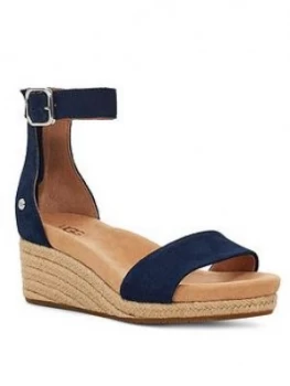 image of UGG Zoe II Wedge Sandals - Navy, Size 4, Women