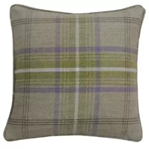 Image of Aviemore Tartan Faux Wool Cushion Thistle Brown