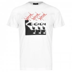 image of Diesel Faces Diego T Shirt - 100 White