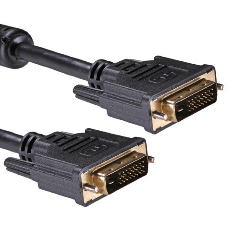 Image of Cablenet Cablenet 1m DVI-D 24+1 Dual Link 1080p Gold Male - Male 30AWG Black PVC Cable 32-2799
