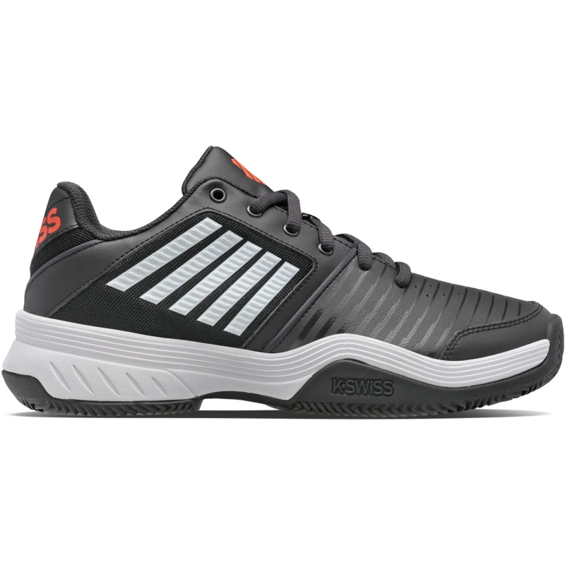 Image of K-Swiss Mens Court Express HB Clay Court Lace Up Tennis Shoes Limo/White/Red male 7.5 (41.5)