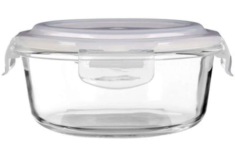 Image of Interiors by Premier 620ml Round Food Storage Container, BPA-Free PP White Lid Kitchen Food Storage Container, Food Containers Clear