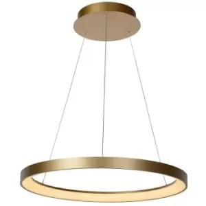 image of Lucide VIDAL - Pendant Light - Ø58cm - LED Dim. - 1x48W 2700K - Matt Gold, Brass