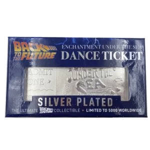 image of Back To The Future Limited Edition Silver Plated Dance Ticket