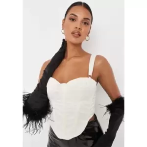 image of Missguided Ruched Bust Corset - White