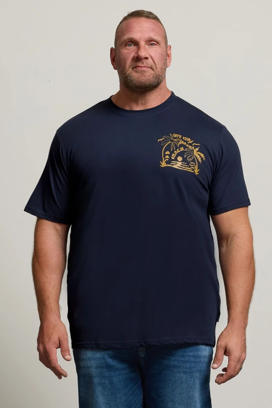 Image of BadRhino BadRhino Men Big & Tall Mens Graphic T-Shirt in Dark Navy Size: 4X-Large Dark Navy 4XL Male 5063589250858