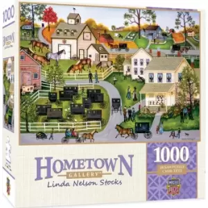 Image of Masterpieces Puzzle Hometown Gallery Sunday Meeting Puzzle 1000 piece jigsaw puzzle