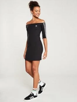 Image of adidas Originals Shoulder Dress - Black, Size 14, Women