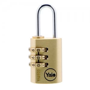 image of Yale 22mm Brass Combination Padlock