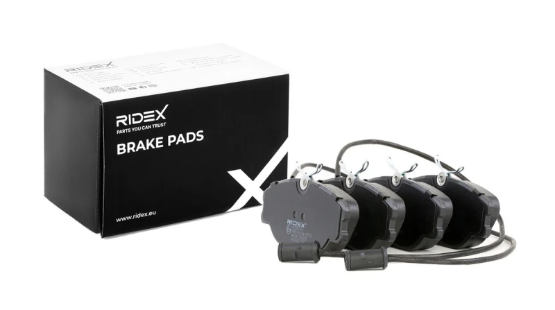 Image of RIDEX 402B0760 Brake pad set Front Axle, incl. wear warning contact Brake Pad Set,disc brake (402)