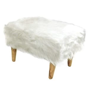 White Furry Stool Rectangle By Lesser & Pavey