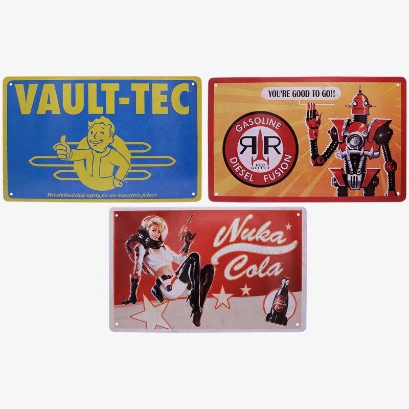 Image of Fallout Set of 3 Tin Signs Multi unisex