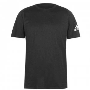 Image of adidas Mens Freelift Sport X Heather T-Shirt - DkGreyMarl/Wht