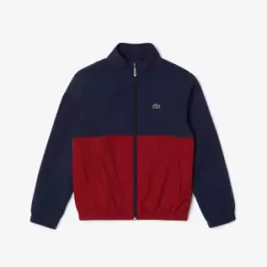 Image of Kids' Lacoste High Neck Colour-Block Jacket Size 8 yrs Navy Blue / Bordeaux