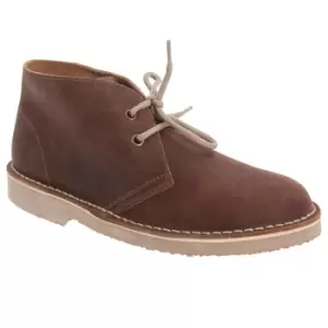 Image of Roamers Childrens Unisex Unlined Distressed Leather Desert Boots (4 UK) (Brown)