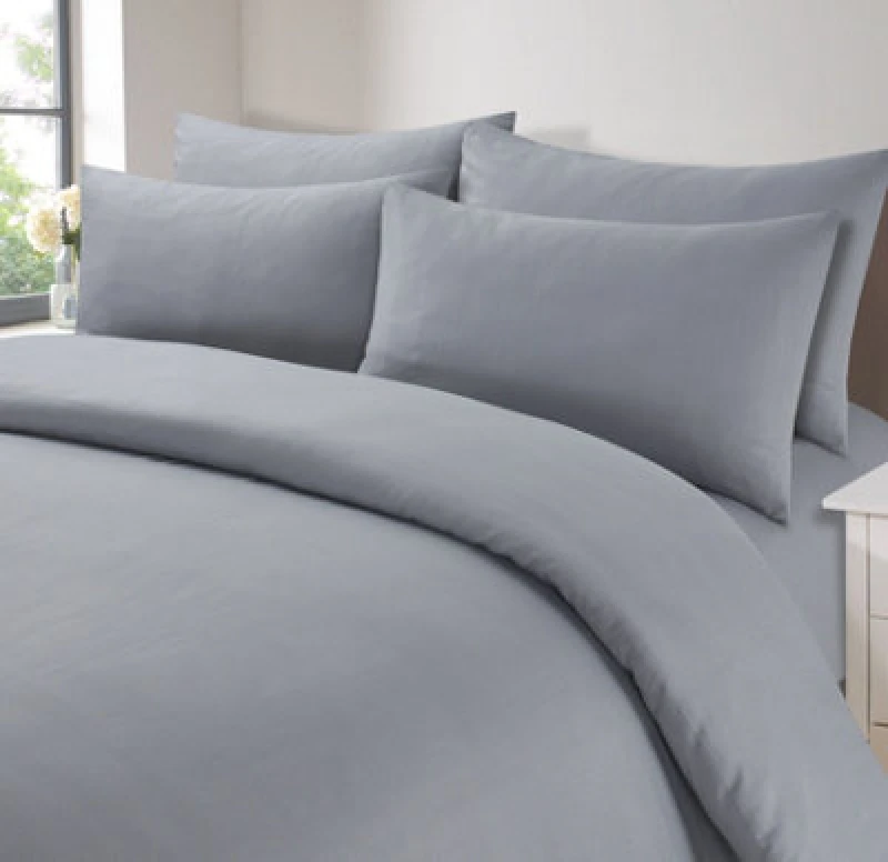 Image of OHS OHS 2 Pack Soft Microfibre Wrinkle Resistant Housewife Pillowcases in Grey Size: Standard Pillow Case Grey Standard Pillow Case Unisex 502743415