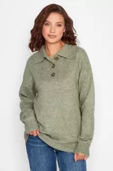 Image of Tall Long Sleeve Button Jumper
