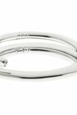 image of Ladies Karen Millen Silver Plated Axial Sculpture Ring Size ML KMJ970-01-02ML