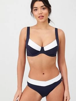 Image of Panache Catarina Classic Bikini Pant - Navy/White, Size 8, Women