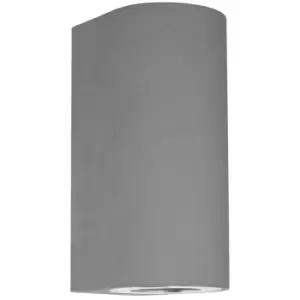 Image of Merano Birmingham 2 Light Up & Down Wall Lamp Grey Concrete Glass LED GU10 2x7W IP65