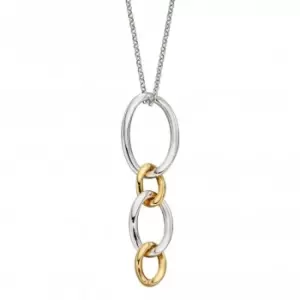 Image of Large Curb Link Drop Gold Plated Pendant P4907