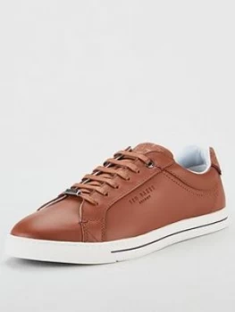 Image of Ted Baker Thawap Leather Trainers - Tan, Size 10, Men