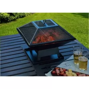 Image of Groundlevel Portable Firepit w/ BBQ Grill - Black