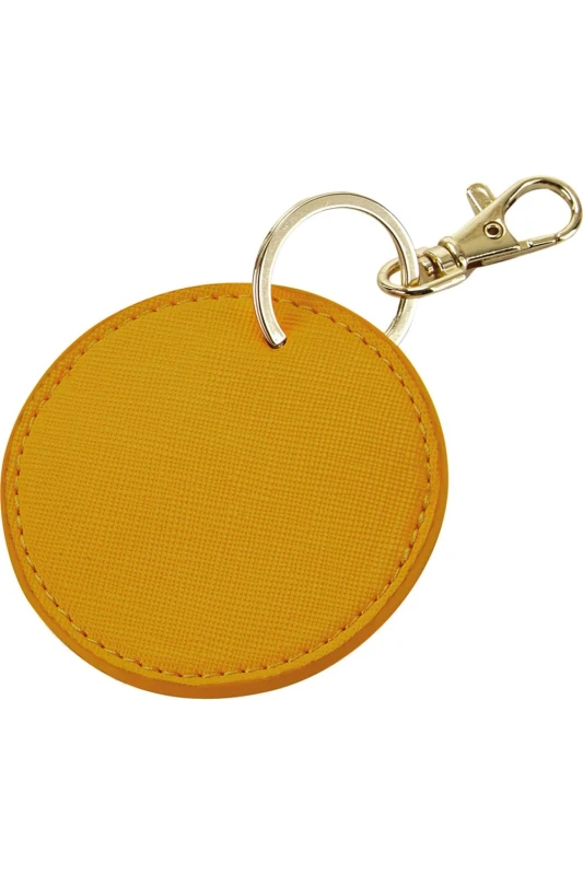 Image of Bagbase Boutique Circular Leather-Look PU Keyclip in Mustard Mustard Unisex One Size
