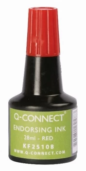 Image of Q-Connect Red Endorsing Ink 28ml (Pack of 10)