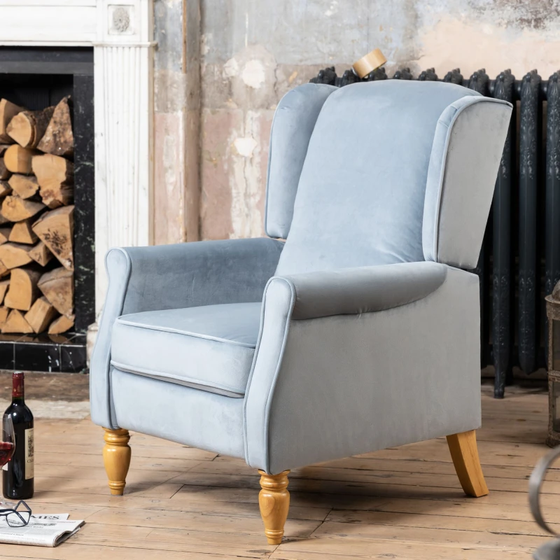 Image of Artemis Home Barksdale Recliner Armchair in Light Blue Light Blue Unisex