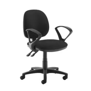 Image of Dams MTO Jota Medium Back PCB Operators Chair with Fixed Arms - Curacao Blue