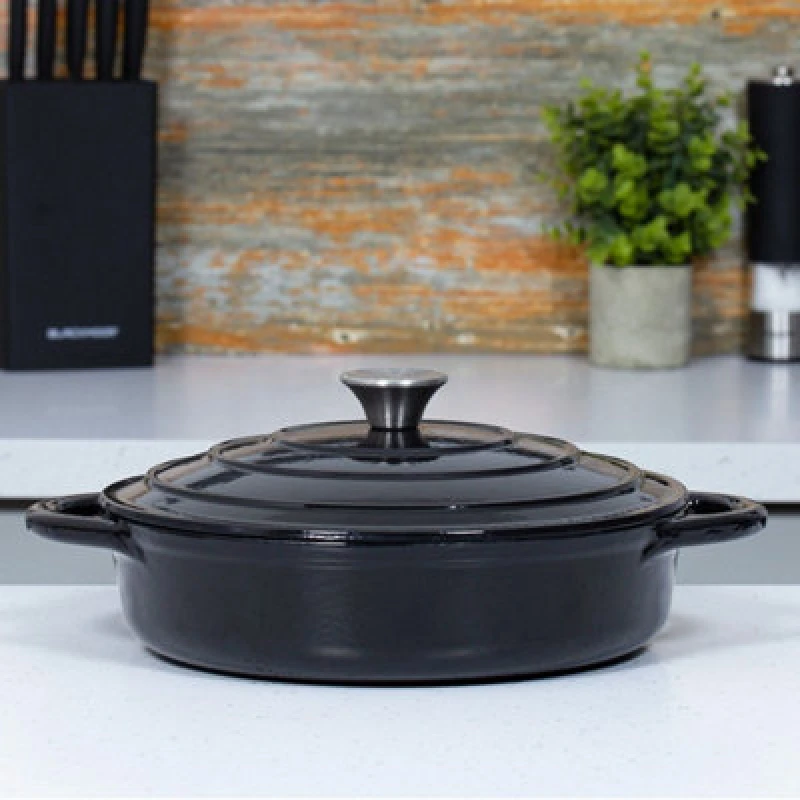 Image of Blackmoor Cast Iron 28cm/2.5L Low Casserole - Black