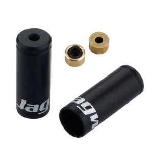 image of Jagwire Gear Open End Caps Anodised Black 4.5mm (x50)