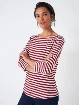 Image of Crew Clothing Essential Breton Top -red, Red, Size 16, Women