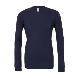 Bella + Canvas Adults Unisex Jersey Long Sleeve T-Shirt (M) (Navy)