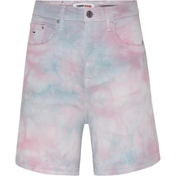 image of Tommy Jeans Tie Dye Mom Shorts - DENIM COLOR 1CE