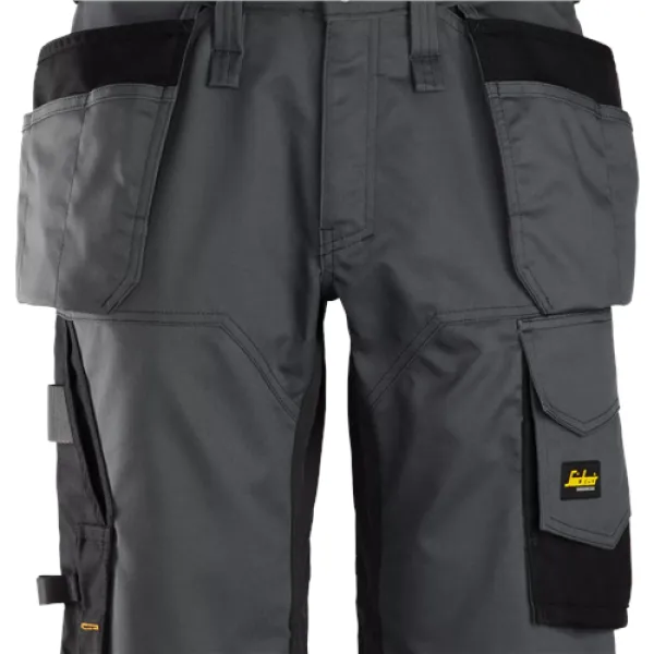 Snickers AllroundWork Stretch Loose Fit Work Shorts Holster Pockets - Steel Grey/Black - 46