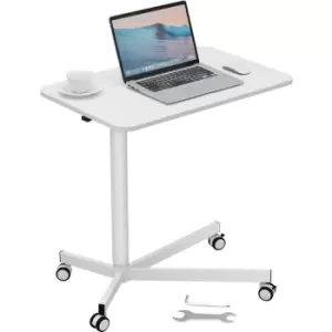 image of VEVOR Mobile Standing Desk, 28.5"-44.2" Gas-Spring Height Adjustable Sit-Stand Desk, 360° Swivel Wheels (2 Lockable) Portable Rolling Laptop Table