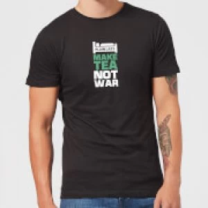 Image of Plain Lazy Make Tea Not War Mens T-Shirt - Black - S
