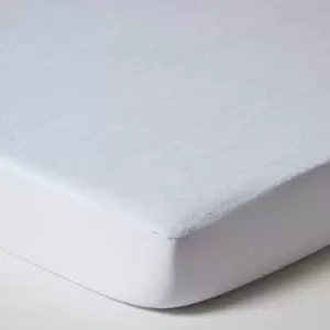 Image of Homescapes - Cot Bed Terry Towelling Waterproof Mattress Protector 60 x 120 cm, Pack of 2 - White