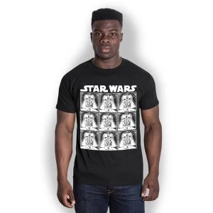 image of Star Wars - Vader Repeat Unisex Large T-Shirt - Black