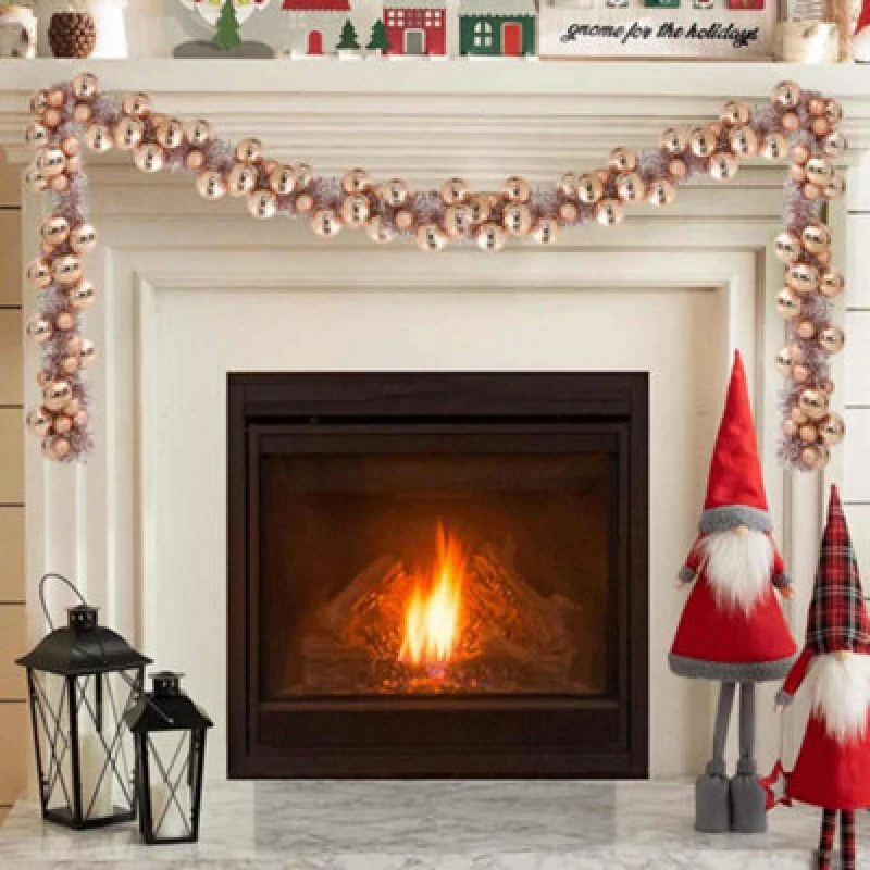 Image of Vidaxl Christmas Ball Garland Rose Gold 186cm Polystyrene