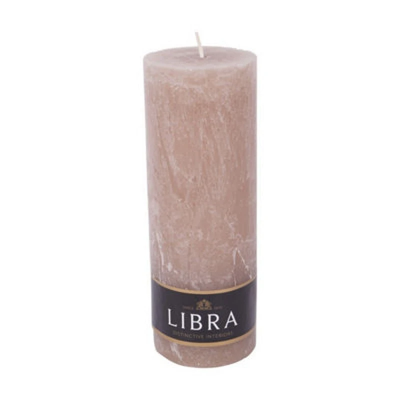 Image of Buttercup Farm Rustica Pillar Candle - Paraffin Wax - L7 X W7 X H19cm - Taupe