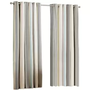 Image of Riva Home Broadway Ringtop Curtains (46x54 (117x137cm)) (Duck Egg) - Duck Egg