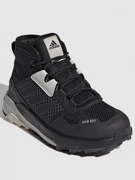 Image of adidas Kids Unisex Terrex Trailmaker Mid RAIN.RDY Boots - Black/Grey, Size 11
