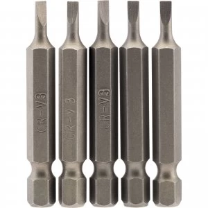 Image of Draper Slotted Screwdriver Bit 3mm 50mm Pack of 5