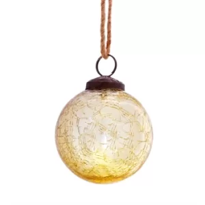 Image of Gold Crackle Glass Bauble