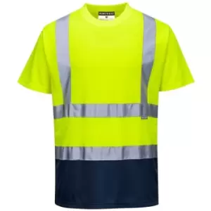 Image of Portwest - S378YNRXL - sz XL Two Tone T-Shirt - Yellow/Navy - Yellow/Navy