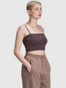 Image of Adidas Originals New Neutral Spaghetti Strap Tank Top - Brown