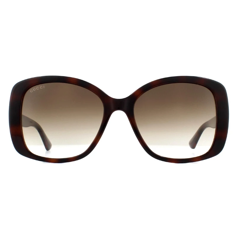 Image of Gucci Womens Butterfly Havana Brown Gradient GG0762S Sunglasses Brown Female One Size